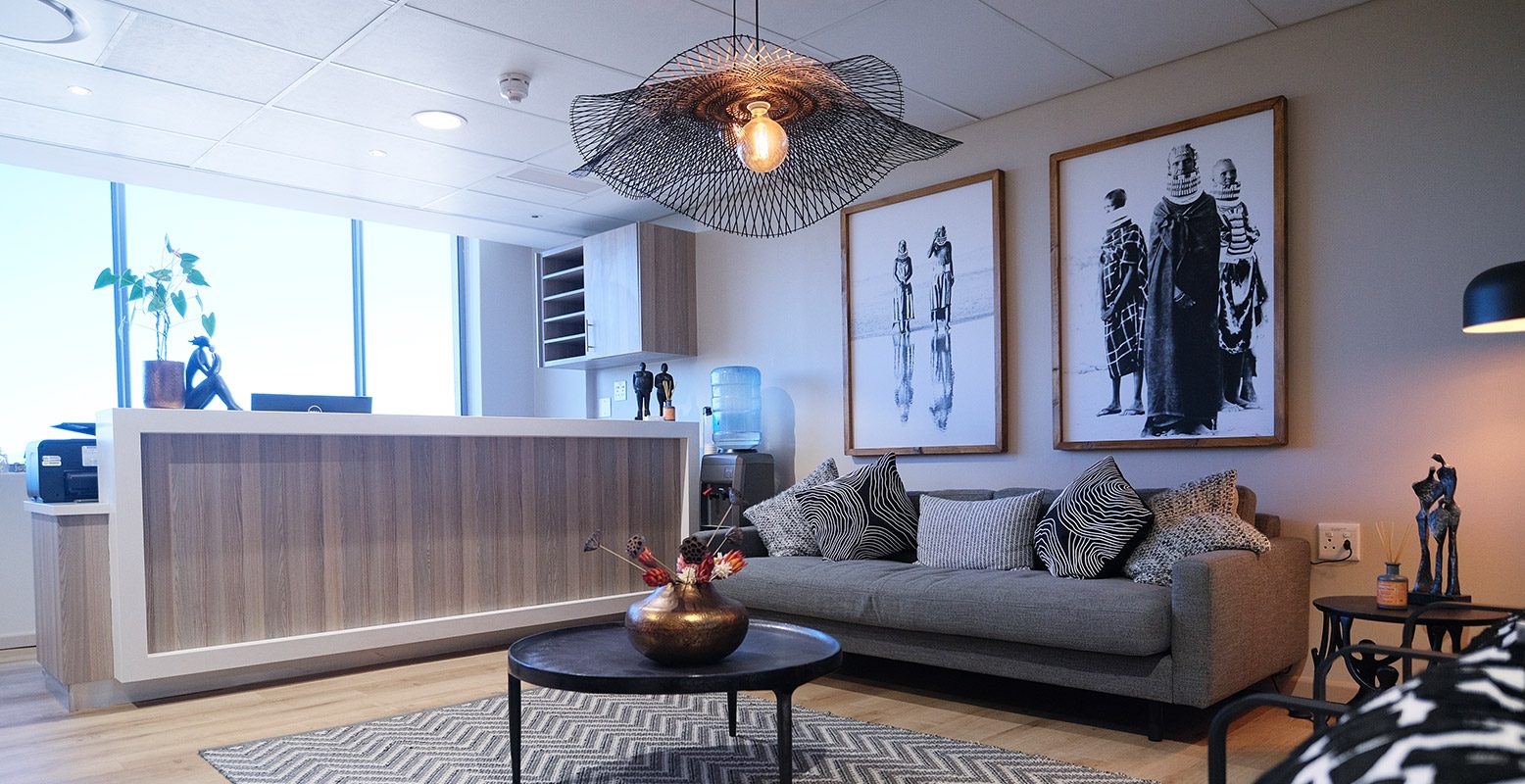 Reception area at Dr Gary Groenewald's Claremont practice