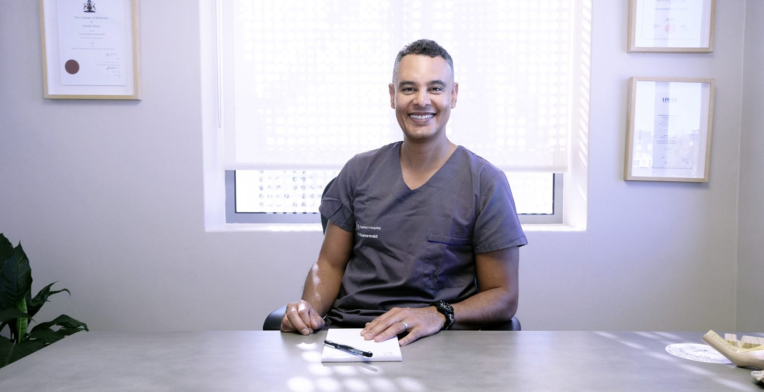 Dr Gary Groenewald at his desk in his Claremont consulting rooms